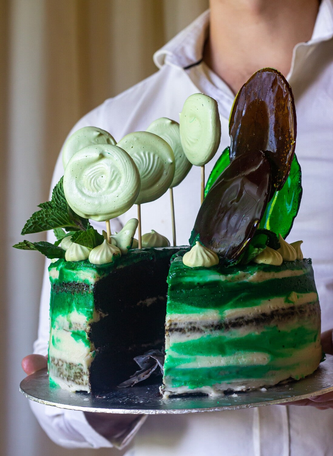 Peppermint + Chocolate Cake