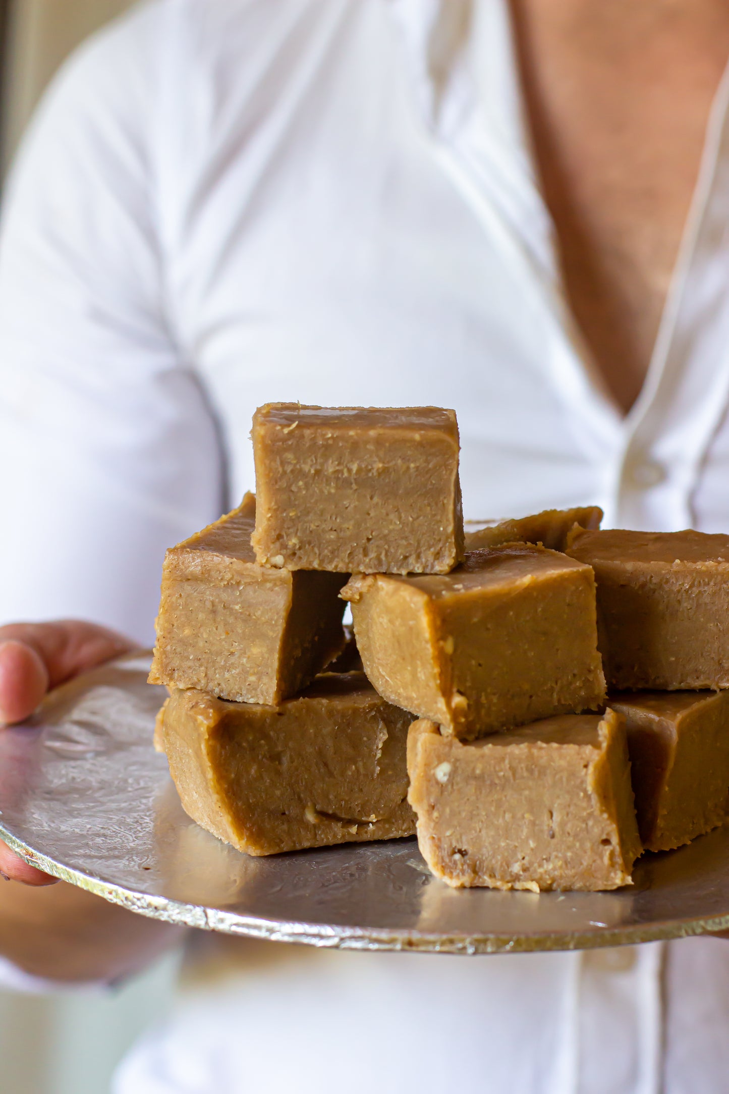White Chocolate + Peanut Butter + Cinnamon Fudge