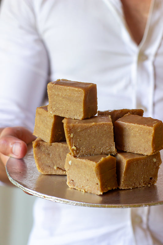 White Chocolate + Peanut Butter + Cinnamon Fudge