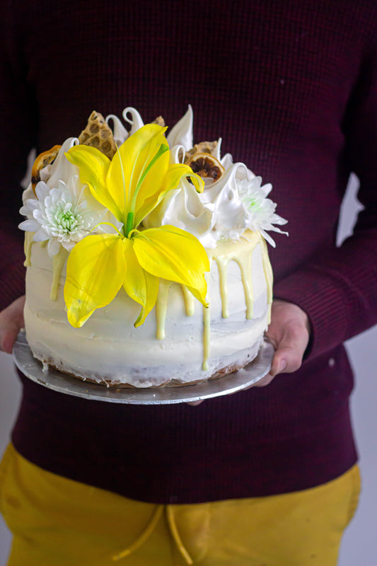 White Chocolate, Orange + Cardamom Cake